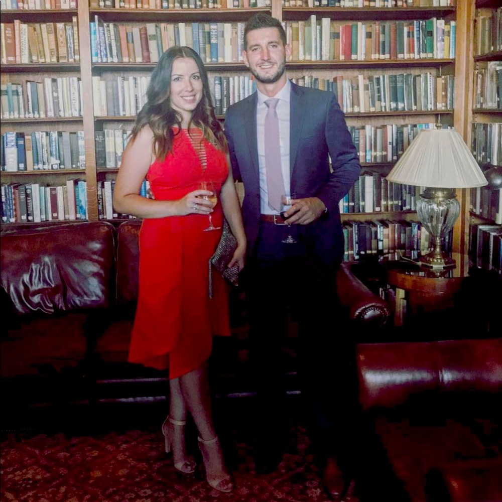 Red MIDI Dress L